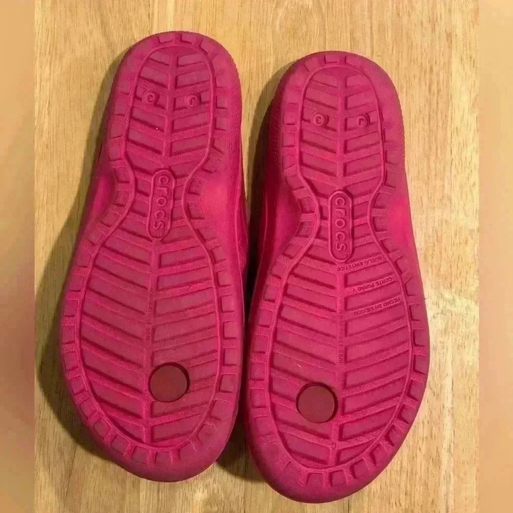 Crocs Iconic Comfort Pink Kids Flip Flops - Size 3